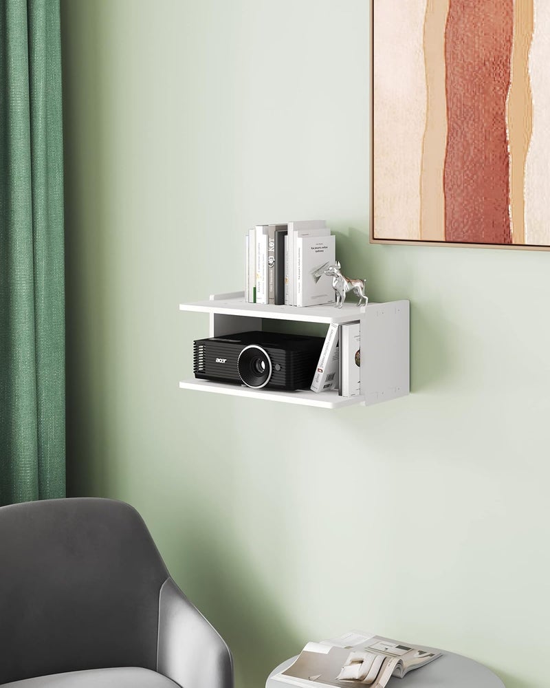 AREAJD Projector Shelf for Wall, Floating Projector Wall Mount, Game Shelf for Xbox one S/X Series S, Holder Stand Accessories White - Image 1